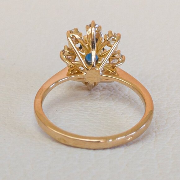 Appraised Jean-Thierry Bondt 18k Sapphire & Diamond Daisy Ring · Size 7.25 - Picture 12 of 14